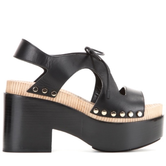 BALENCIAGA LEATHER PLATFORM SANDALS SZ 6 - Picture 7 of 8